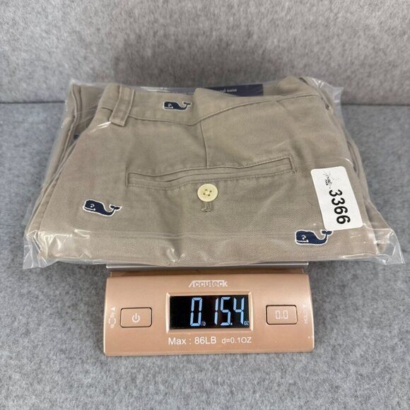 Vineyard Vines Size 34 Club Shorts Khaki Navy Blue Embroidered Whale Logo Men's - Picture 11 of 12